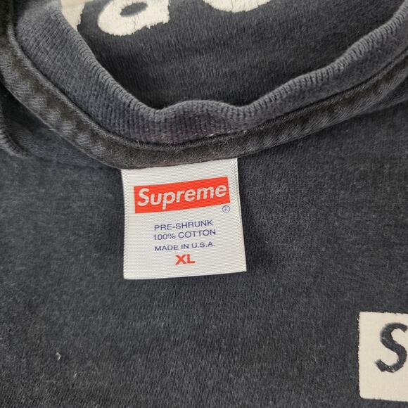Supreme Shirt Mens XL Black Box Logo Spiral Text Graphic Streetwear Made USA - Picture 5 of 10